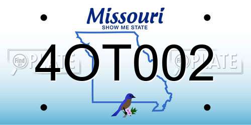 4OT002 Missouri License Plate
