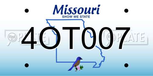 4OT007 Missouri License Plate
