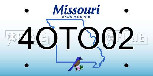 4OTO02 Missouri License Plate