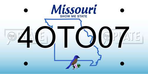 4OTO07 Missouri License Plate