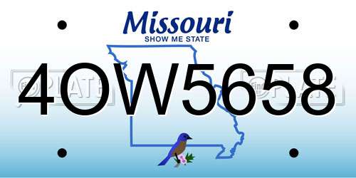 4OW5658 Missouri License Plate
