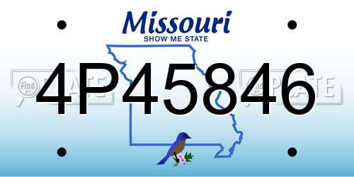 4P45846 Missouri License Plate