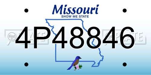 4P48846 Missouri License Plate