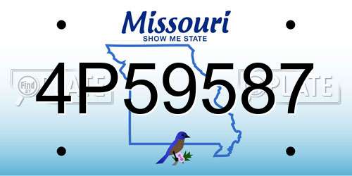 4P59587 Missouri License Plate