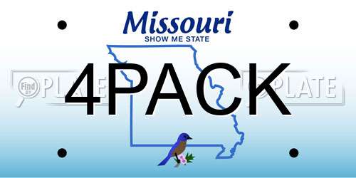 4PACK Missouri License Plate