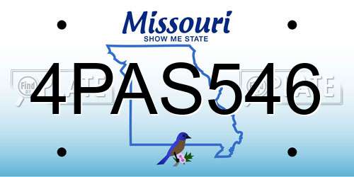 4PAS546 Missouri License Plate