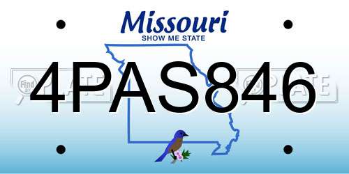 4PAS846 Missouri License Plate