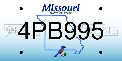 4PB995 Missouri License Plate