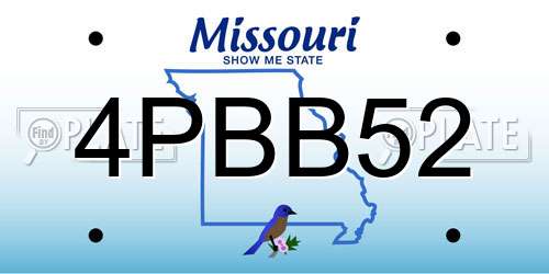4PBB52 Missouri License Plate
