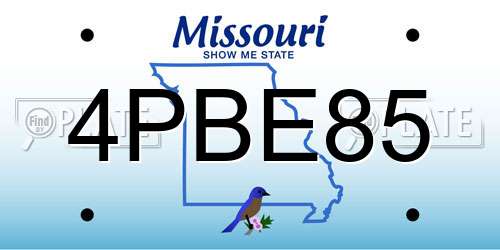 4PBE85 Missouri License Plate