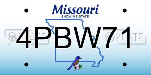 4PBW71 Missouri License Plate