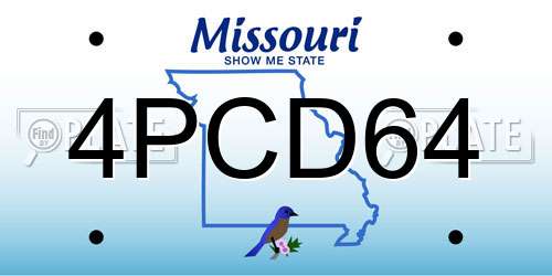 4PCD64 Missouri License Plate
