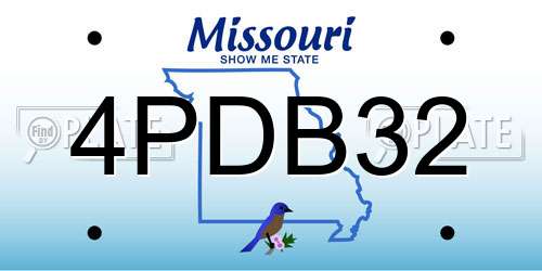 4PDB32 Missouri License Plate
