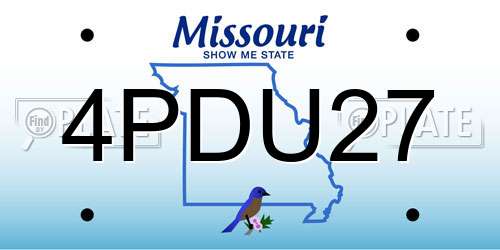 4PDU27 Missouri License Plate