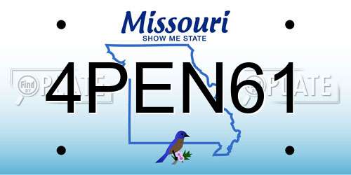 4PEN61 Missouri License Plate
