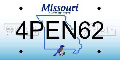 4PEN62 Missouri License Plate