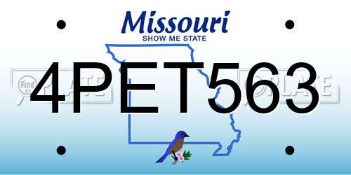 4PET563 Missouri License Plate