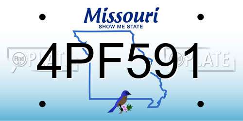 4PF591 Missouri License Plate