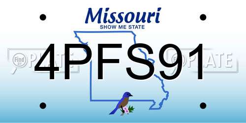4PFS91 Missouri License Plate