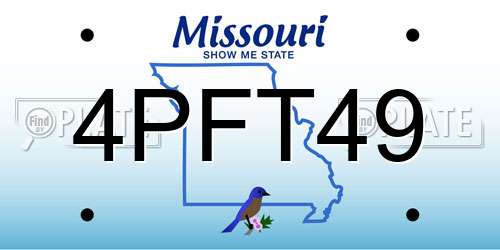 4PFT49 Missouri License Plate