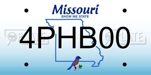 4PHB00 Missouri License Plate