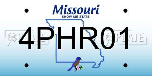 4PHR01 Missouri License Plate