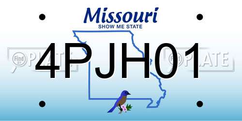 4PJH01 Missouri License Plate