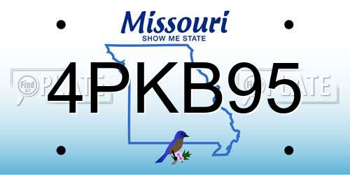 4PKB95 Missouri License Plate