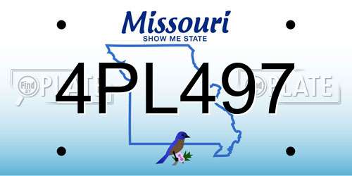 4PL497 Missouri License Plate