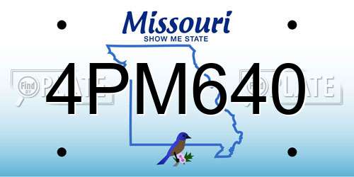 4PM640 Missouri License Plate