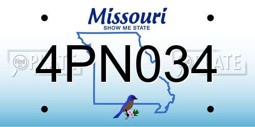 4PN034 Missouri License Plate