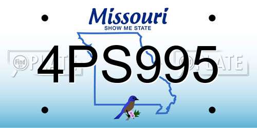 4PS995 Missouri License Plate