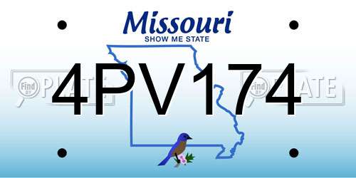 4PV174 Missouri License Plate