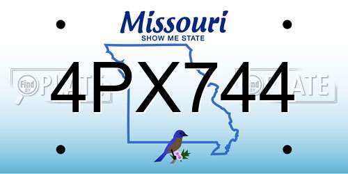 4PX744 Missouri License Plate