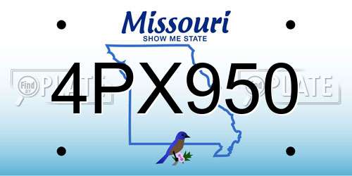 4PX950 Missouri License Plate