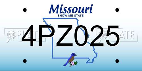 4PZ025 Missouri License Plate