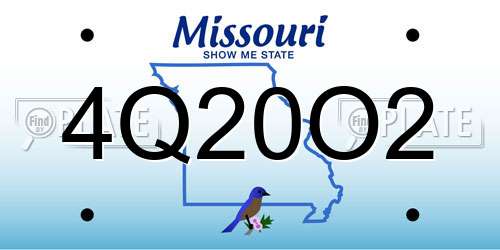 4Q20O2 Missouri License Plate