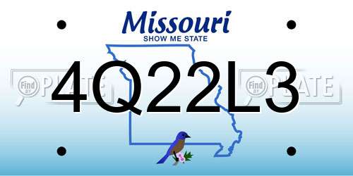 4Q22L3 Missouri License Plate