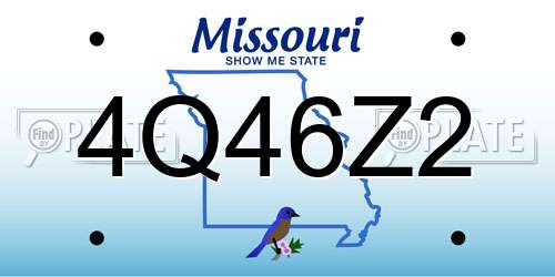 4Q46Z2 Missouri License Plate