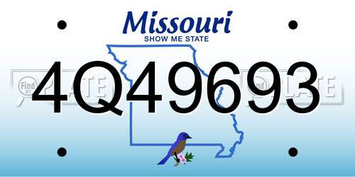 4Q49693 Missouri License Plate