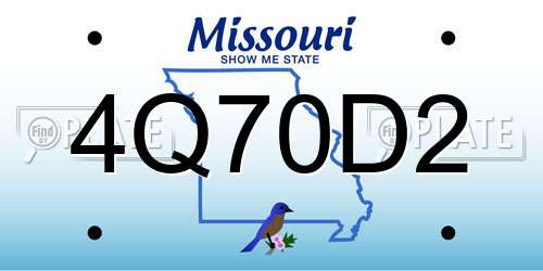 4Q70D2 Missouri License Plate