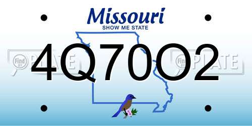 4Q70O2 Missouri License Plate