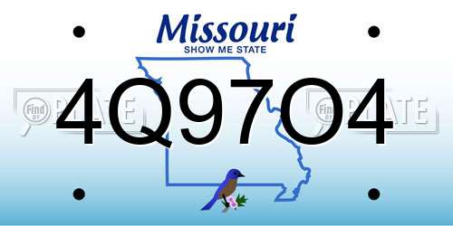 4Q97O4 Missouri License Plate