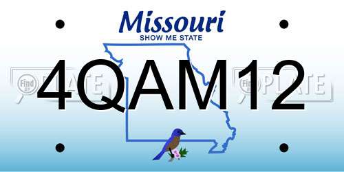 4QAM12 Missouri License Plate