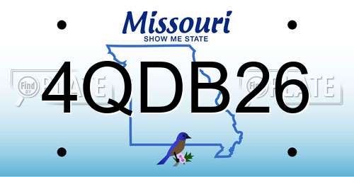 4QDB26 Missouri License Plate