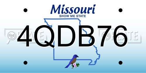 4QDB76 Missouri License Plate