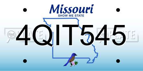 4QIT545 Missouri License Plate