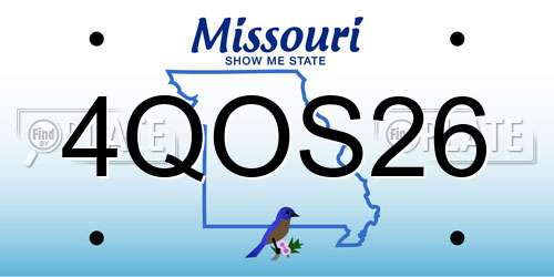 4QOS26 Missouri License Plate
