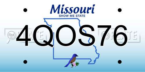 4QOS76 Missouri License Plate