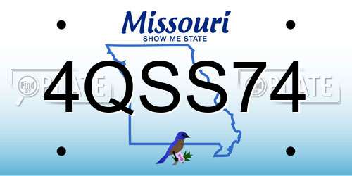 4QSS74 Missouri License Plate